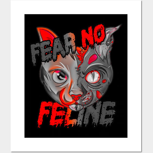 Fear No Feline Zombie Cat Wall Art by Trendy Black Sheep